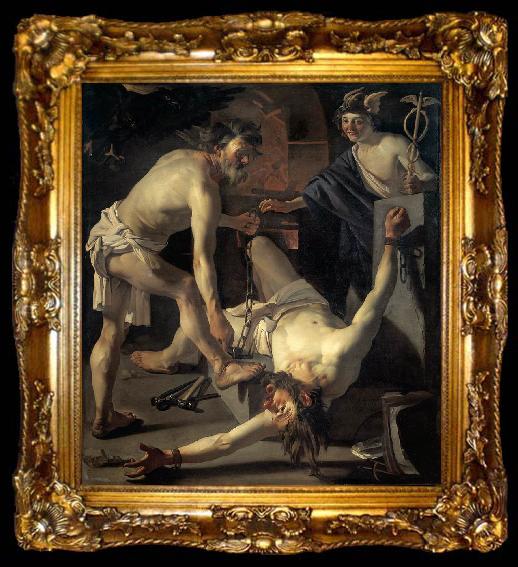 framed  BABUREN, Dirck van Prometheus Being Chained by Vulcan, ta009-2